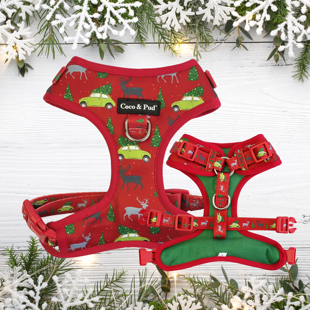Coco & Pud Deck the Paws Adjustable Dog Christmas Harness
