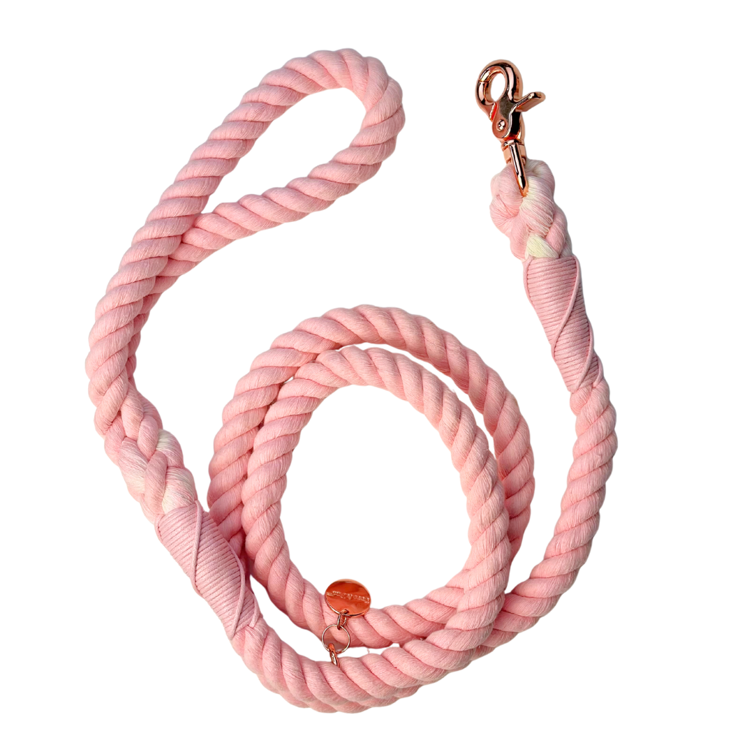Blush Pink Rope Dog Lead/ Leash