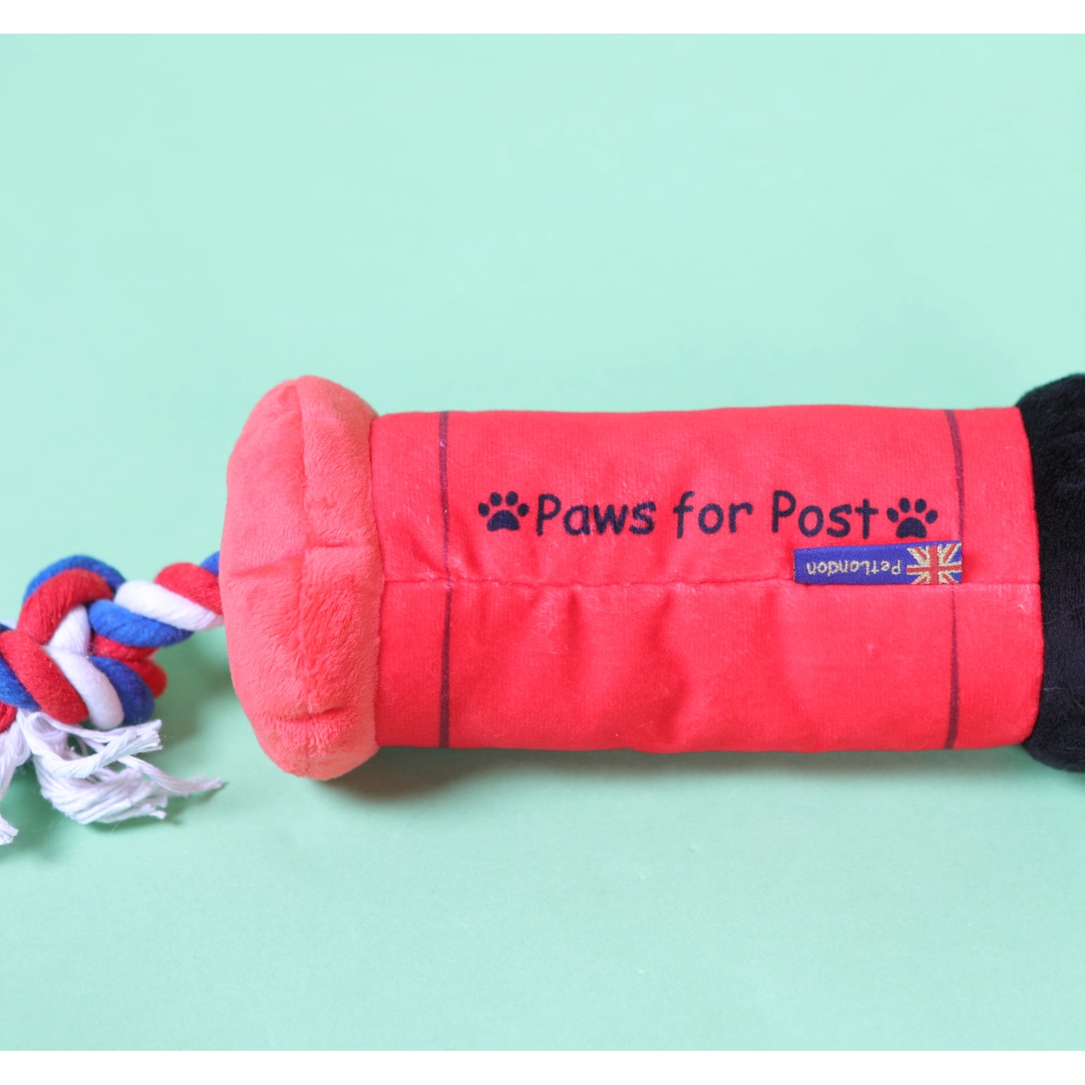 Coco & Pud British Mailbox Tug Toy with 'Paws for Post' - Pet London