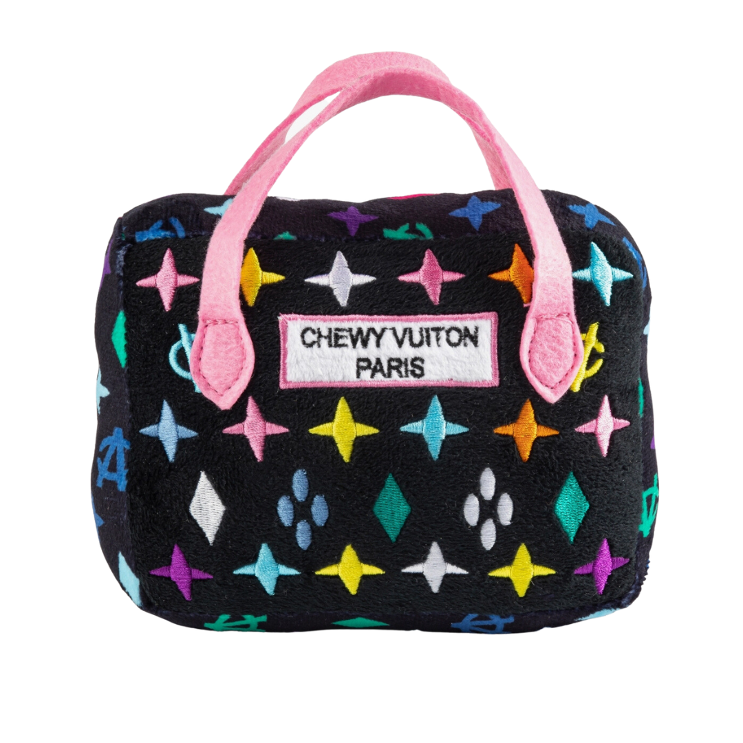 Coco & Pud Chewy Vuitton Black Monogram Dog Bag Toy by Haute Diggity Dog