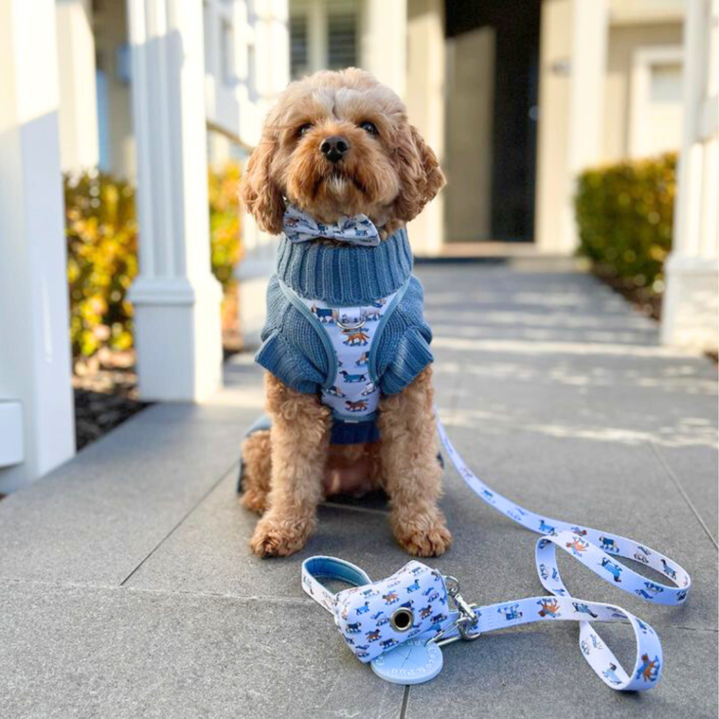 Coco & Pud Coco Cable Dog Sweater/ Dog Jumper - Boathouse Blue