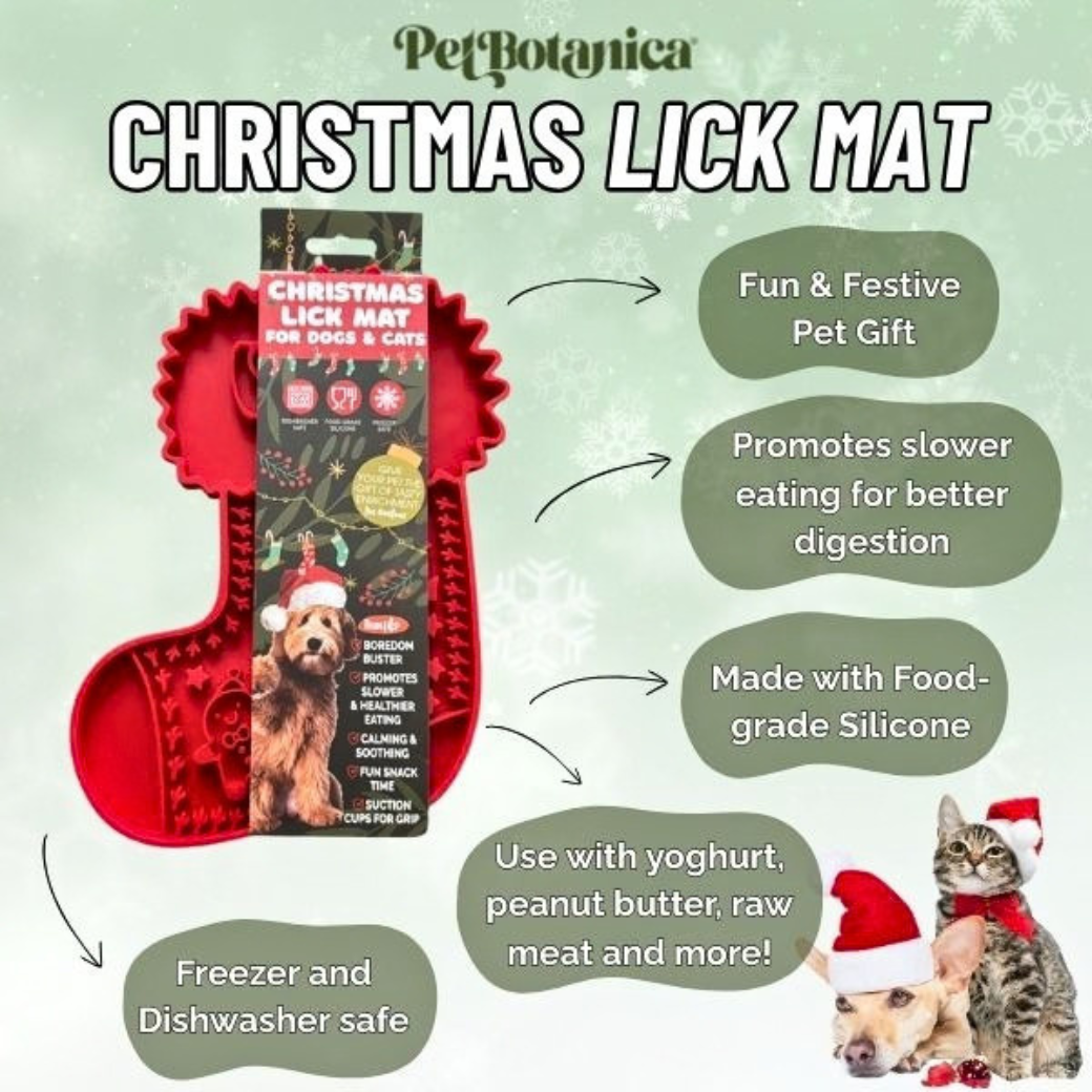 Christmas Stocking Lick Mat for Dogs - Red