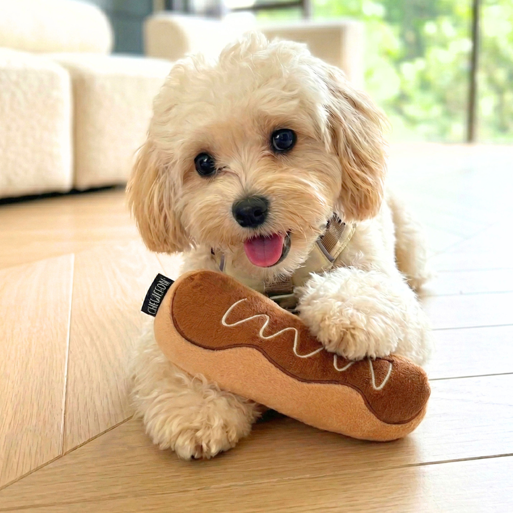 Coco & Pud - Interactive Chocolate Eclair Snuffle Dog Toy with a cute oodle puppy dog - Chewffon