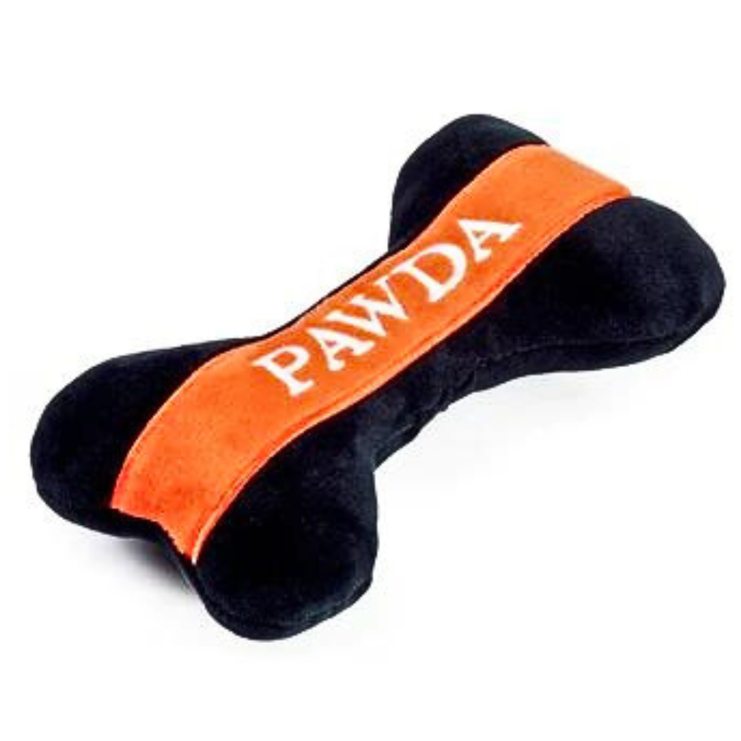 Coco & Pud - Pawda Bone Dog Toy lying flat - Haute Diggity Dog