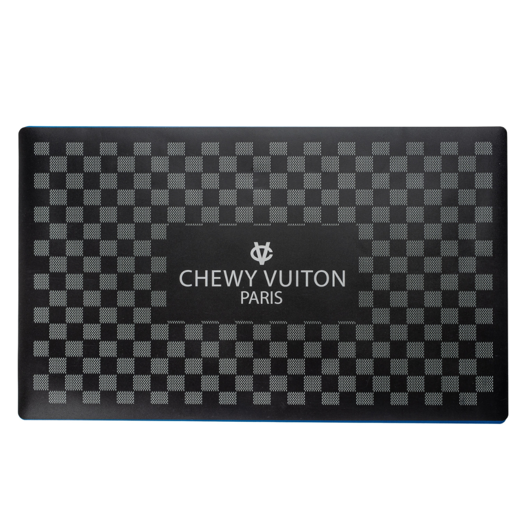 Coco & Pud Black Checker Chewy Vuiton Pet Placemat - Haute Diggity Dog