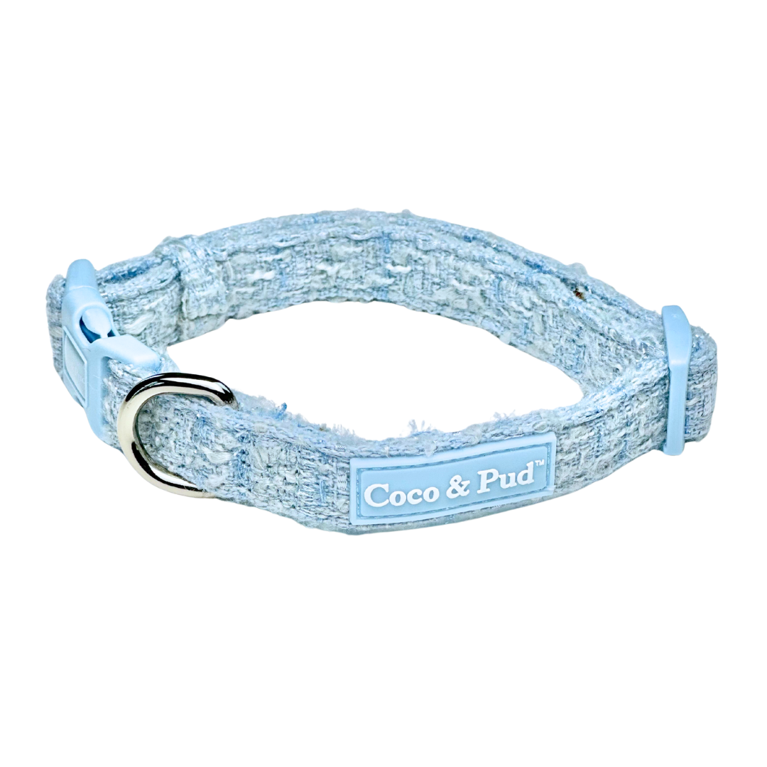 Coco & Pud Boucle de Luxe Dog Collar - Whisper Blue