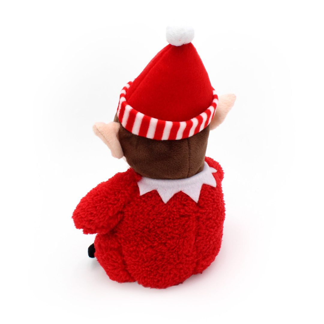 Coco & Pud Christmas Cheeky Chumz Red Elf Dog Toy back of toy - Zippy Paws