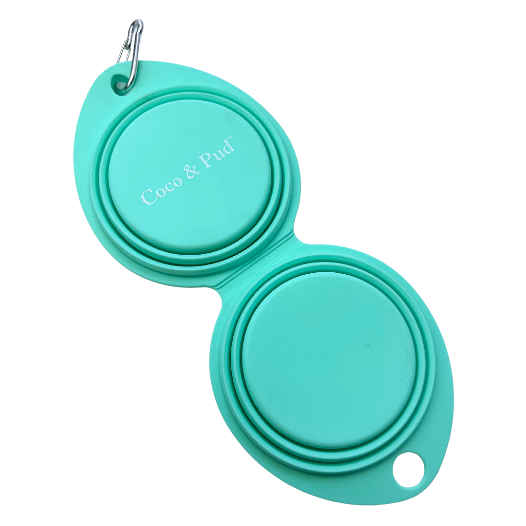 Coco & Pud Collapsible Portable Silicone Travel Double Dog Bowl