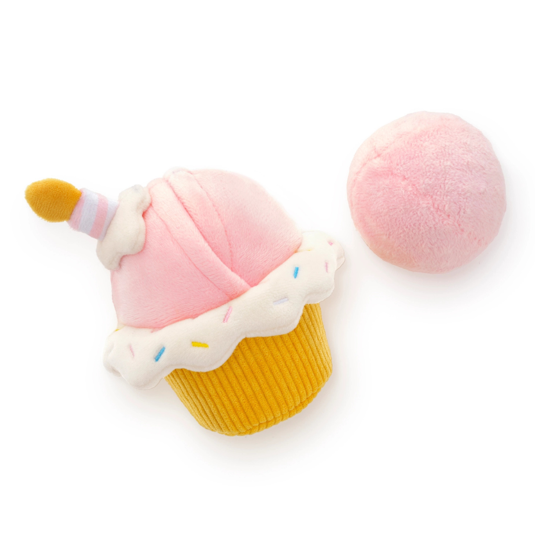 Coco & Pud Cupcake Interactive Snuffle Dog toy showing interior toy - The Foggy Dog
