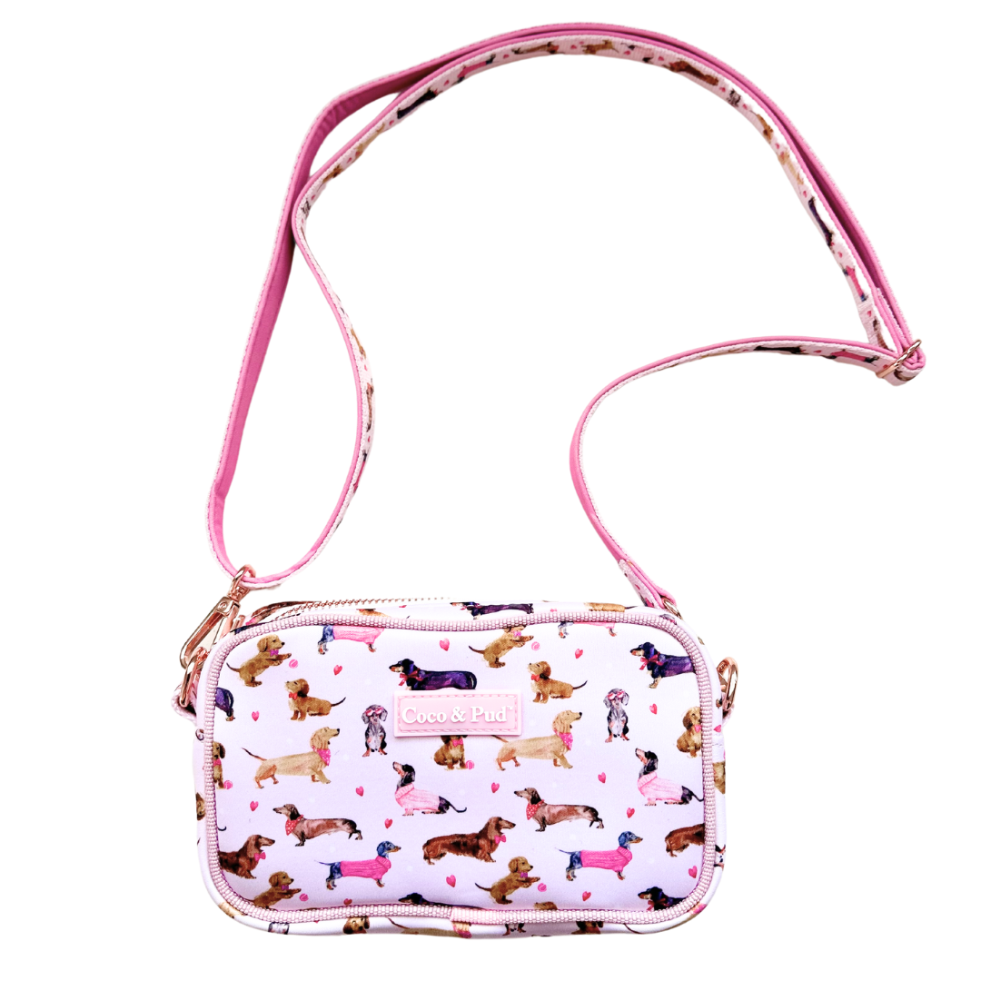Coco & Pud Doxie Rose Dog Walking Crossbody Bag