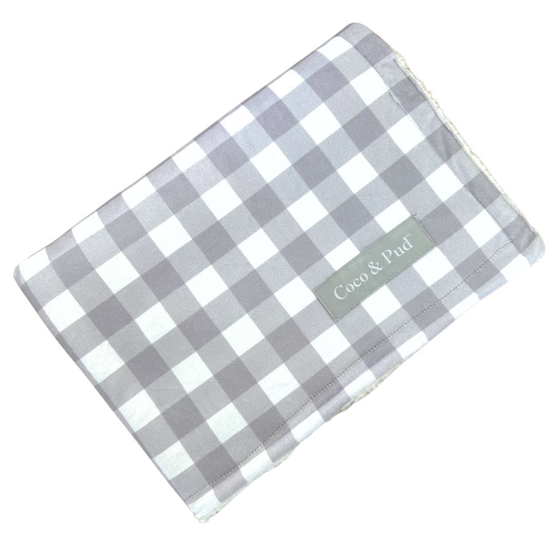 Gingham Grey Luxe Pet Blanket - Coco & Pud