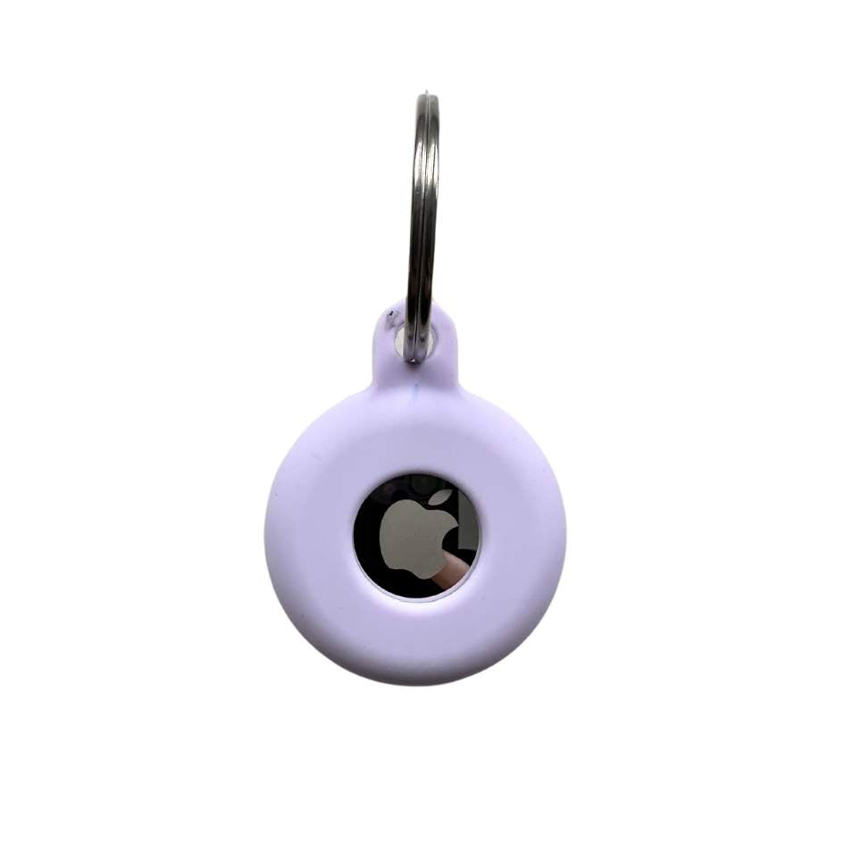Coco & Pud Lilac Pet AirTag Holder ring mounted