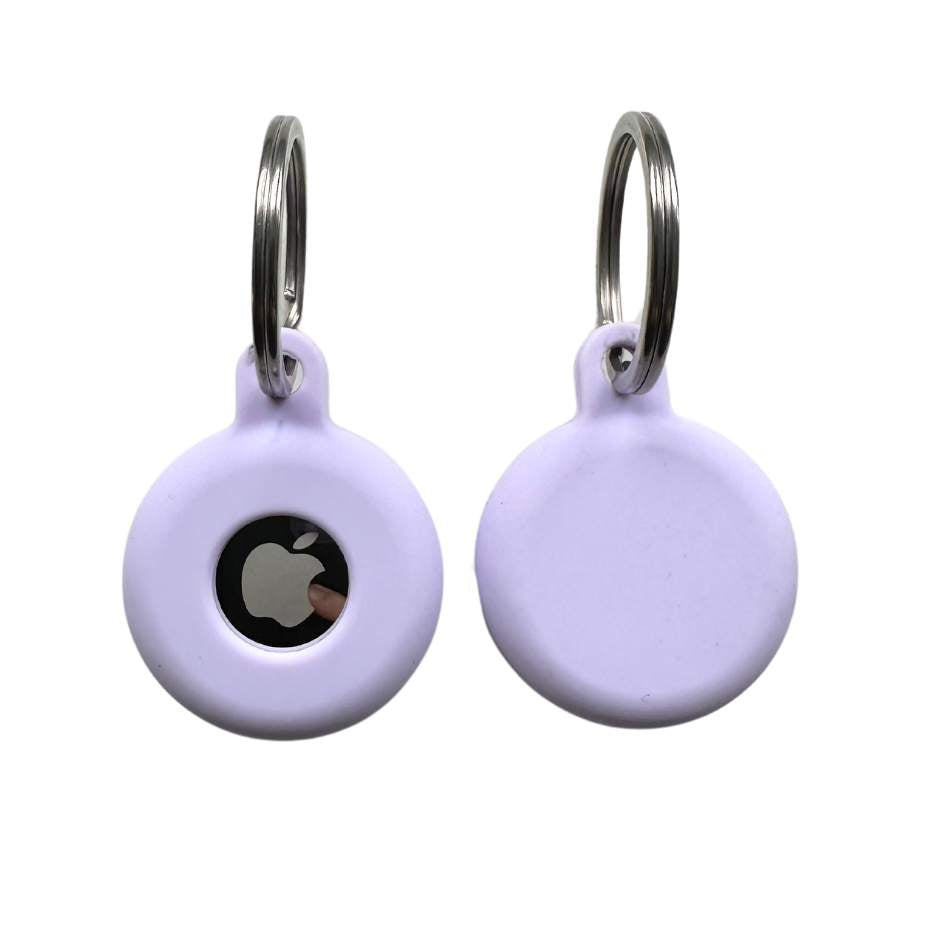 Coco & Pud Lilac Pet AirTag Holder front and back