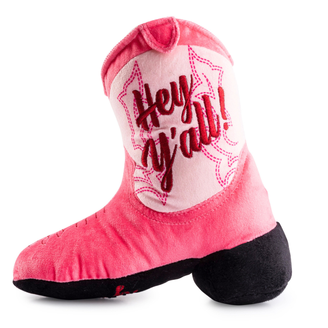 Coco & Pud Pink Cowgirl Boot side view - Haute Diggity Dog