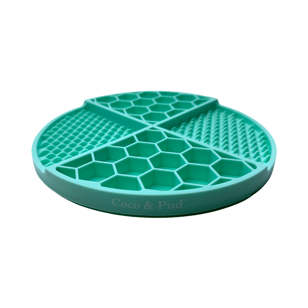 Coco & Pud Round Non-Slip Lick Mat - Azure
