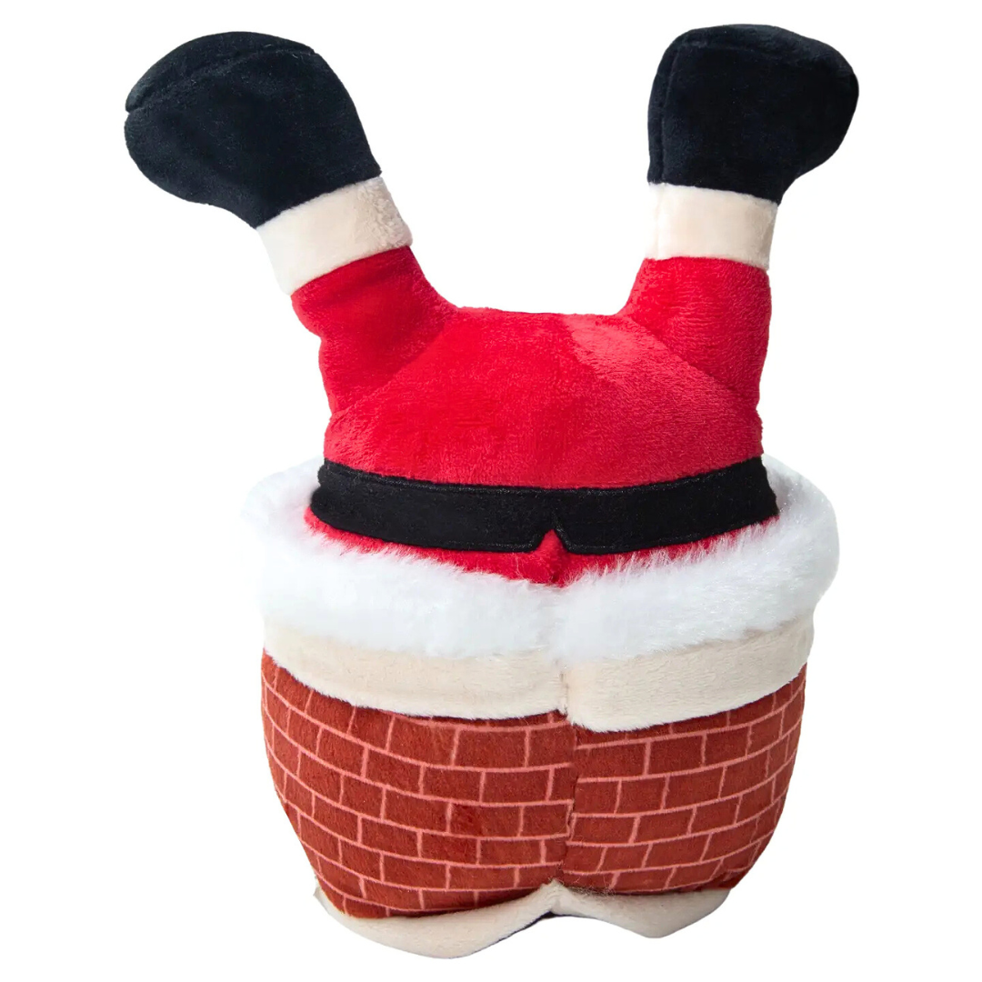 Coco & Pud Slippin' Santa Christmas Plush toy resembling Santa Claus stuck in a chimney back view - Snug Arooz