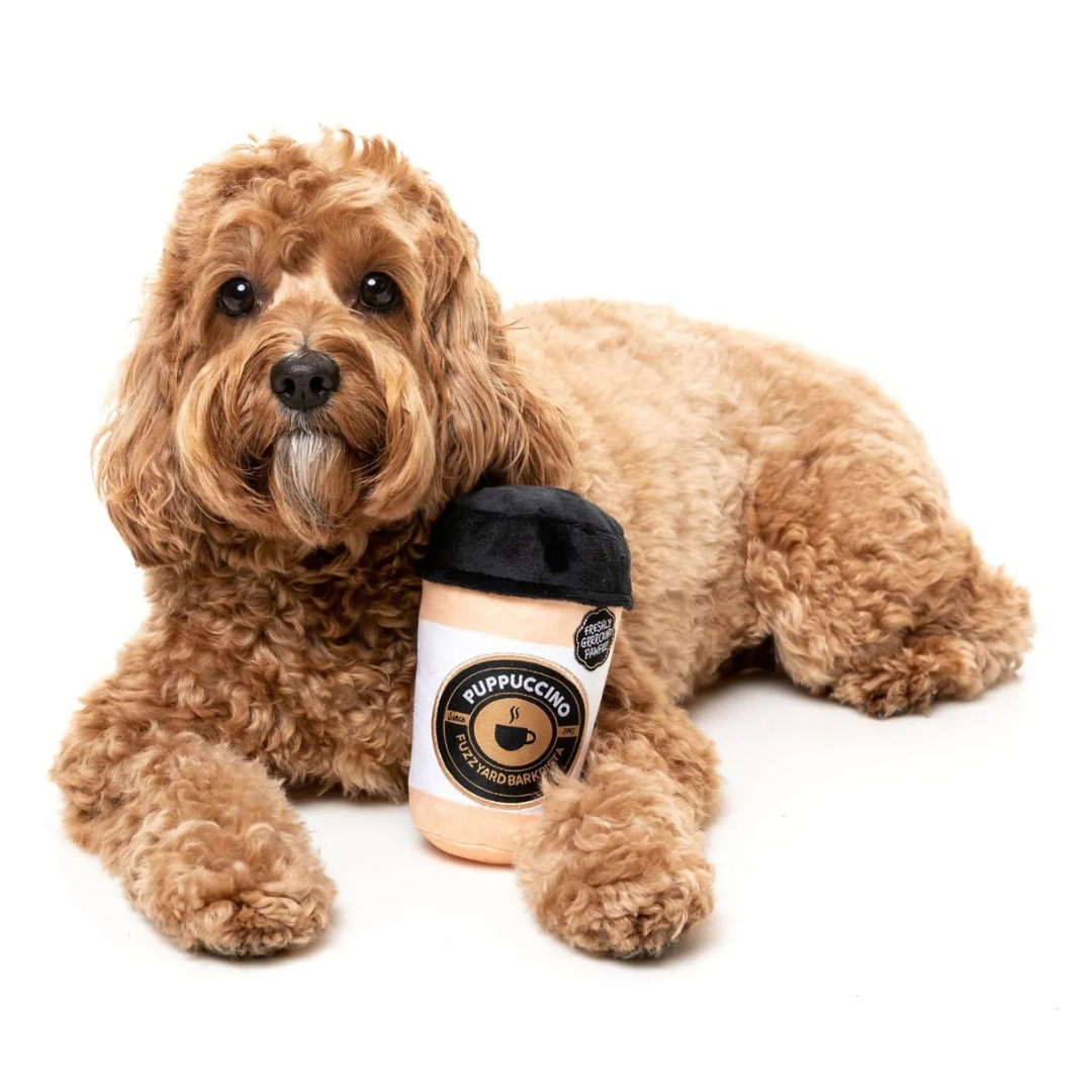 Coco & Pud Barkrista Puppuccino Coffee Dog Toy with Cavoodle Dog- Fuzzyard