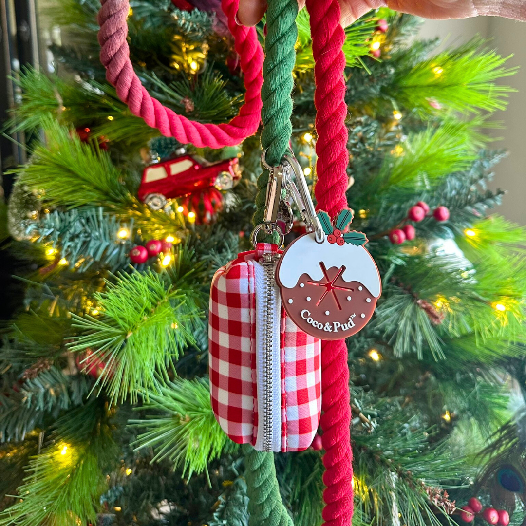 Poop Bag Carrier - Christmas Pudding