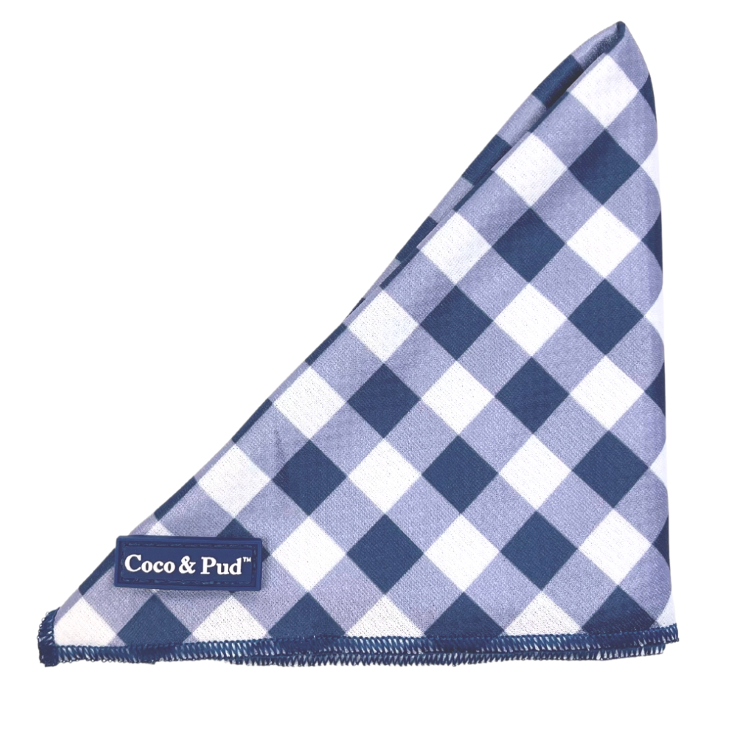 Coco & Pud Gingham French Navy Cat Bandana