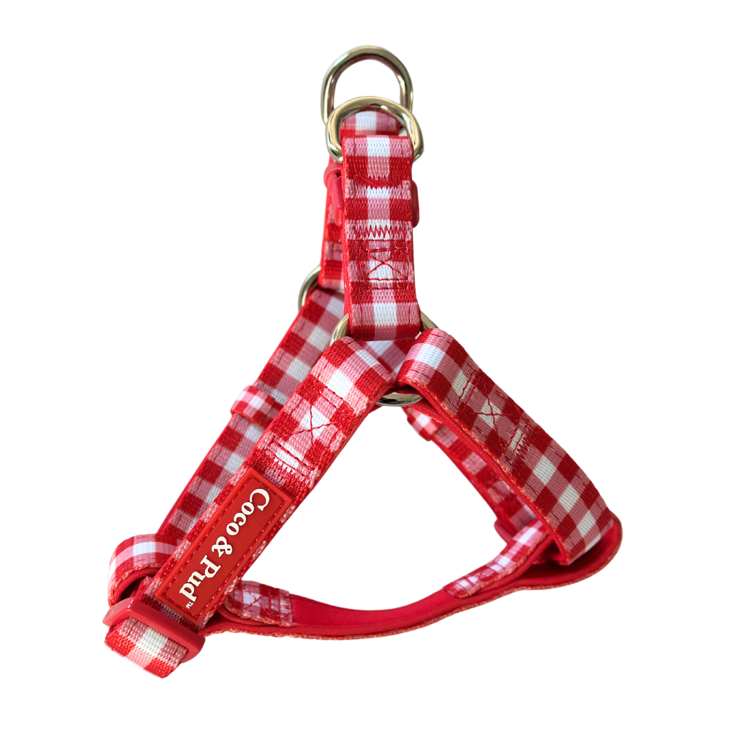 Gingham Red UniClip Lite Dog Harness