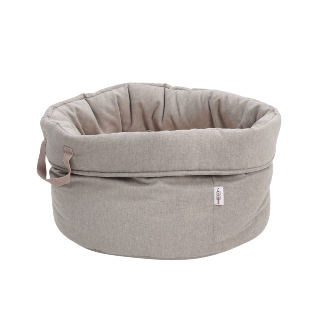 Coco & Pud Monterey Dog/ Puppy Carry Bed - Beige (folded)