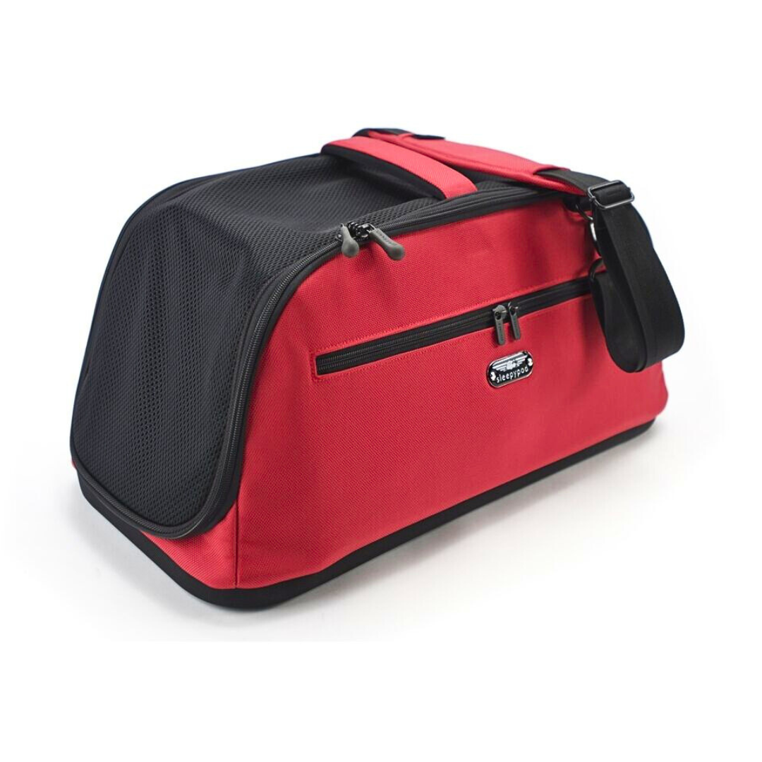 Coco & Pud Sleepypod Air Pet Carrier angle view - Strawberry Red