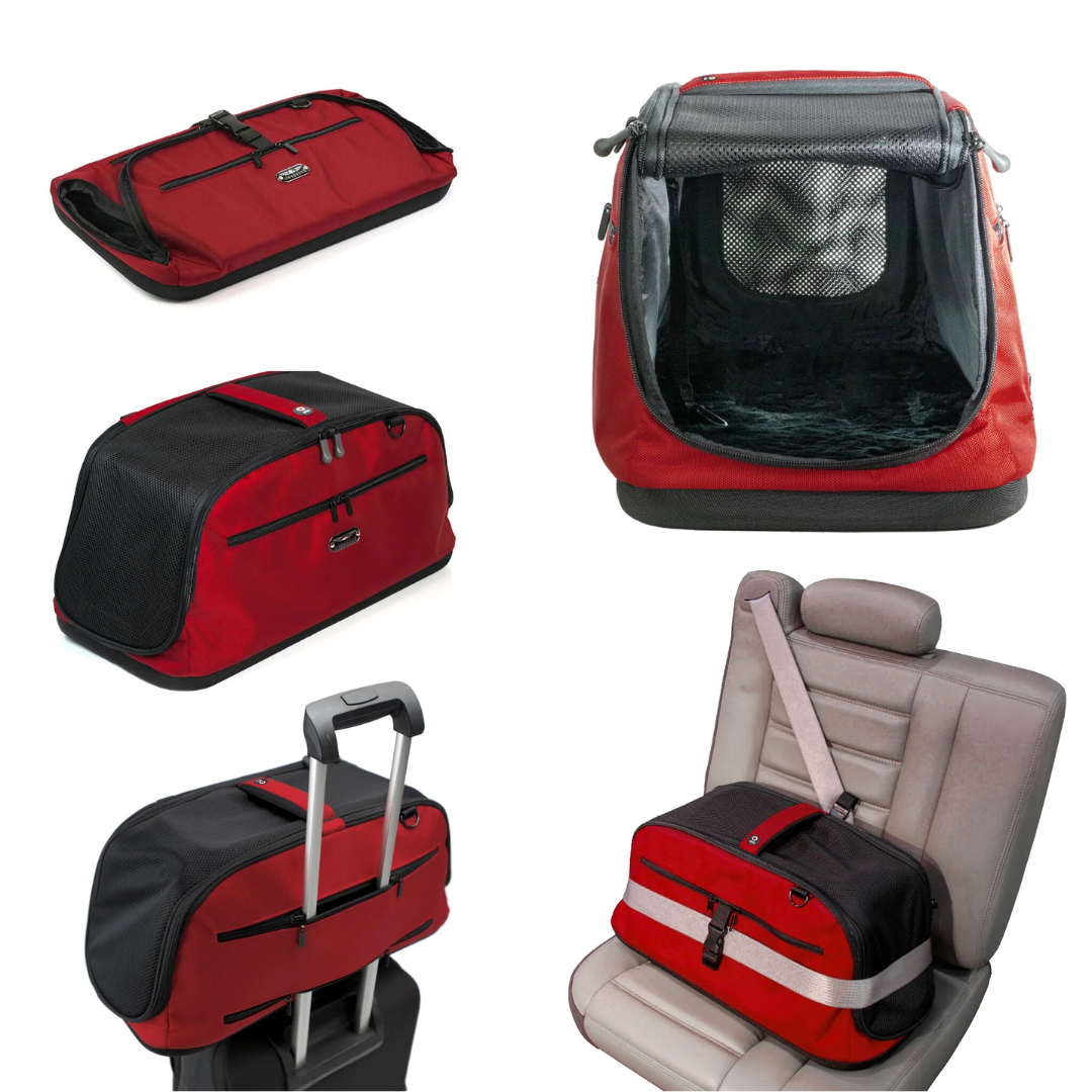 Coco & Pd Sleepypod Air Pet Carrier different views - Strawberry Red