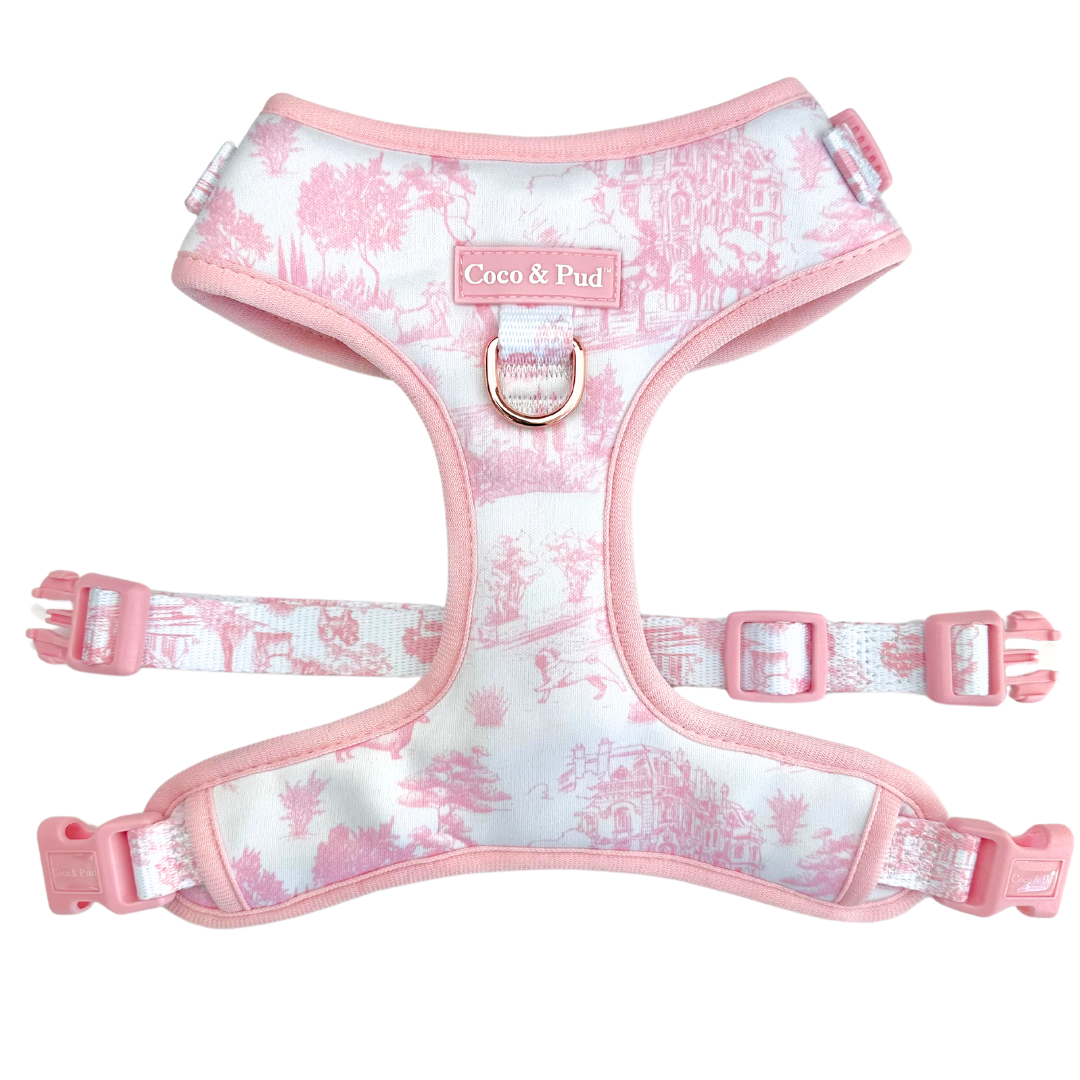 Coco & Pud Toile de Chien Rose Adjustable Dog Harness