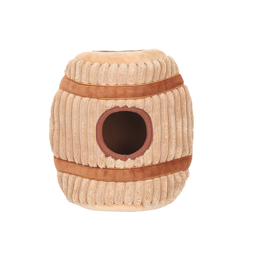 Coco & Pud Wine Barrel Interactive plush dog toy wine barrel without bottles - Hugsmart