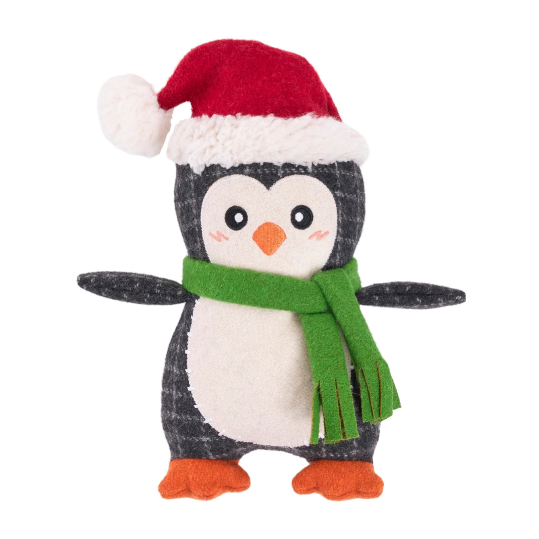 Coco & Pud ecoZippy Holiday Cotton Cuddler Penguin Christmas dog Toy- Zippy Paws