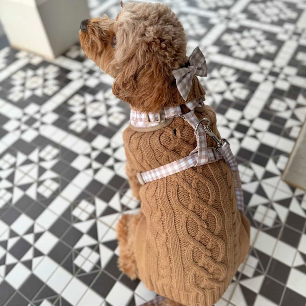 Coco & Pud Coco Cable Dog Sweater/ Dog Jumper - Cinnamon