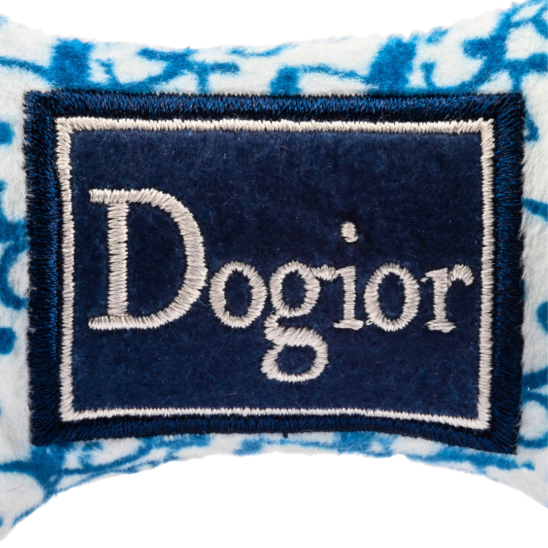 Coco & Pud - Dogior logo on plush dog toy - Haute Diggity Dog