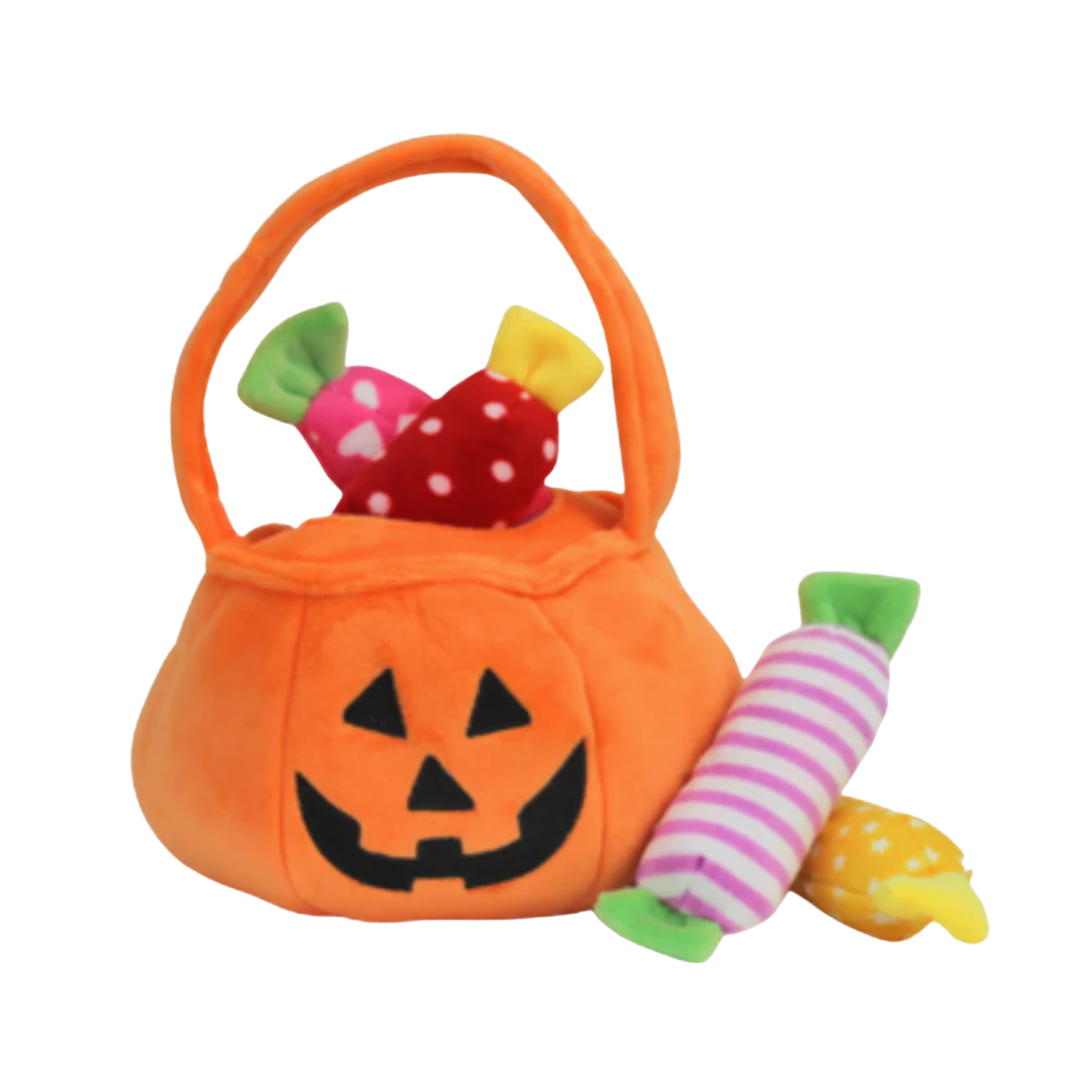Coco & Pud Find A Toy Halloween Pumpkin Bucket Dog Toy