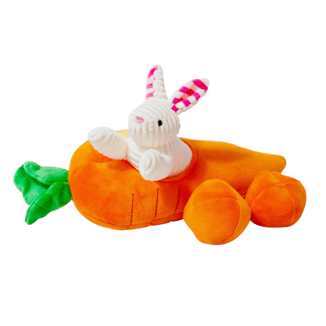 Coco & Pud Hide A Toy Carrot with Balls & Rabbit Easter Dog Toy