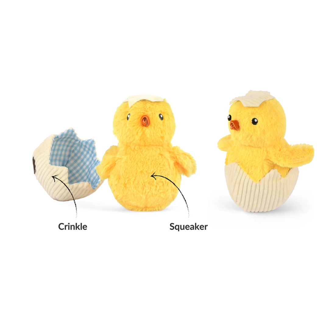 P.L.A.Y Hippity Hoppity Chic Me Out Easter Interactive Dog Toy details - Coco & Pud