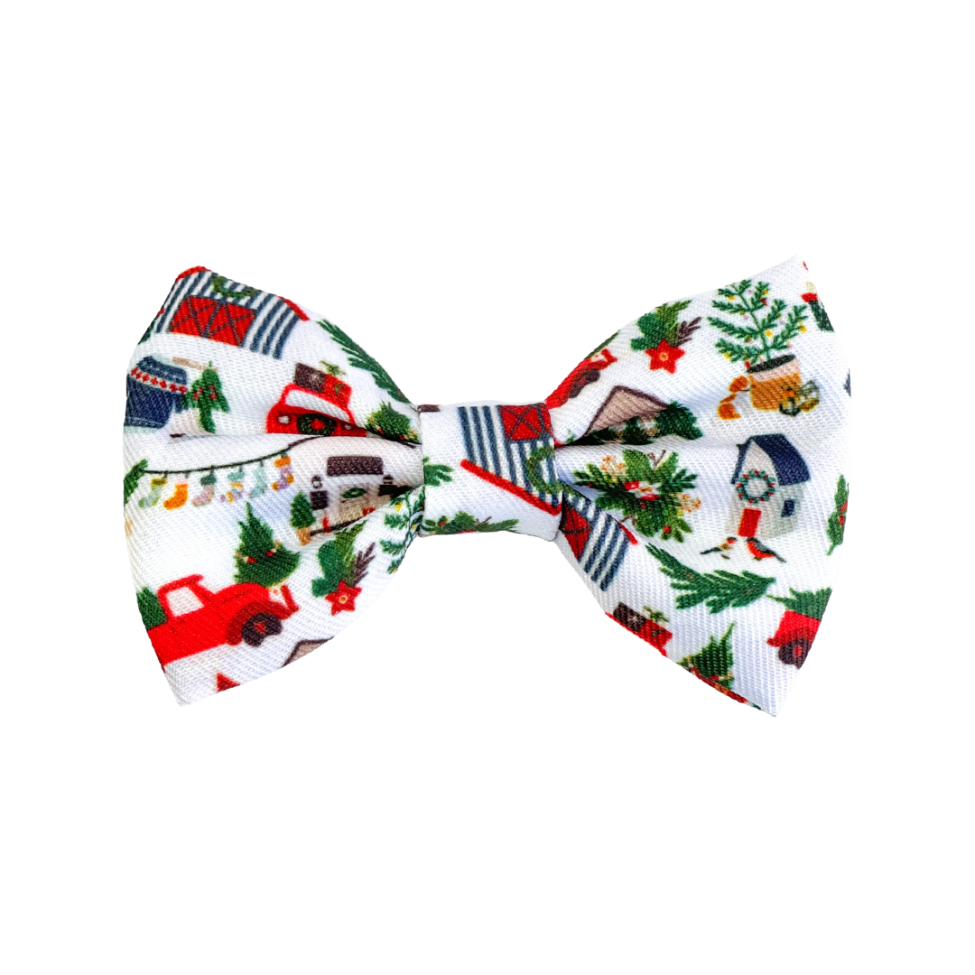 Coco & Pud Home For Christmas Dog Bowwtie