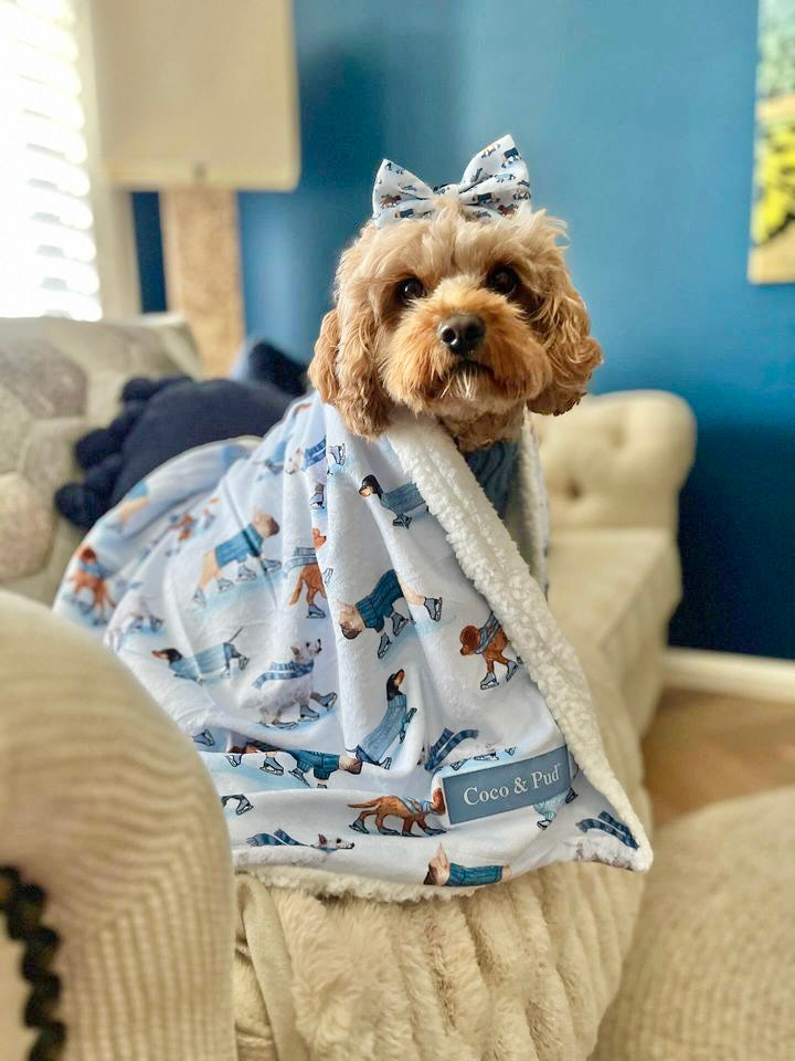 Skating Dogs Luxe Pet Blanket