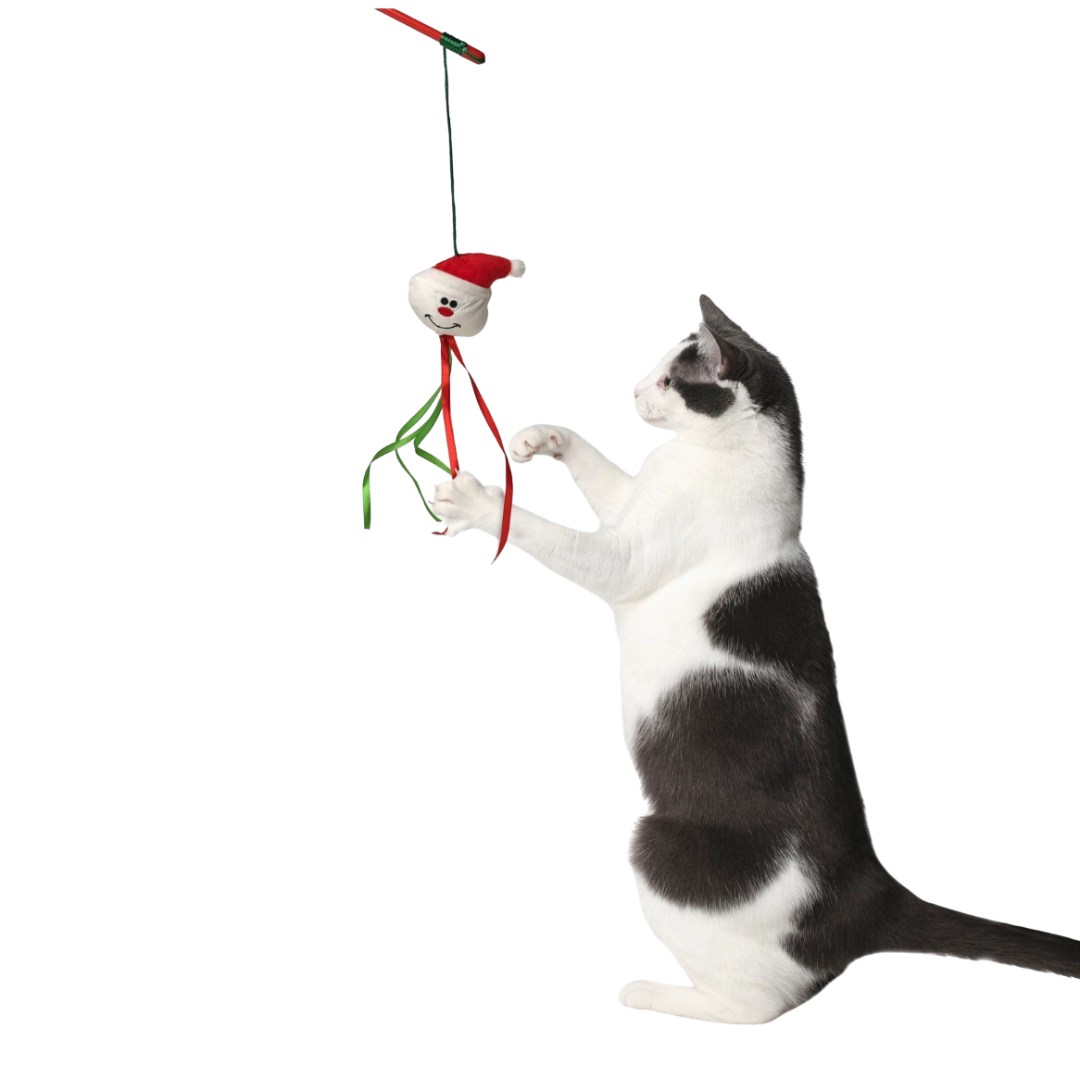 Midlee Christmas Tree, Snowman, and Reindeer Cat Wands (Set of 3)