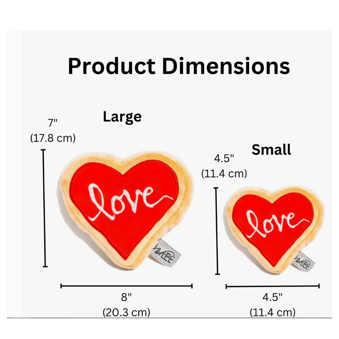 Coco & Pud Midlee Red Heart Love Sugar Cookie Valentines Day Dog Toy
