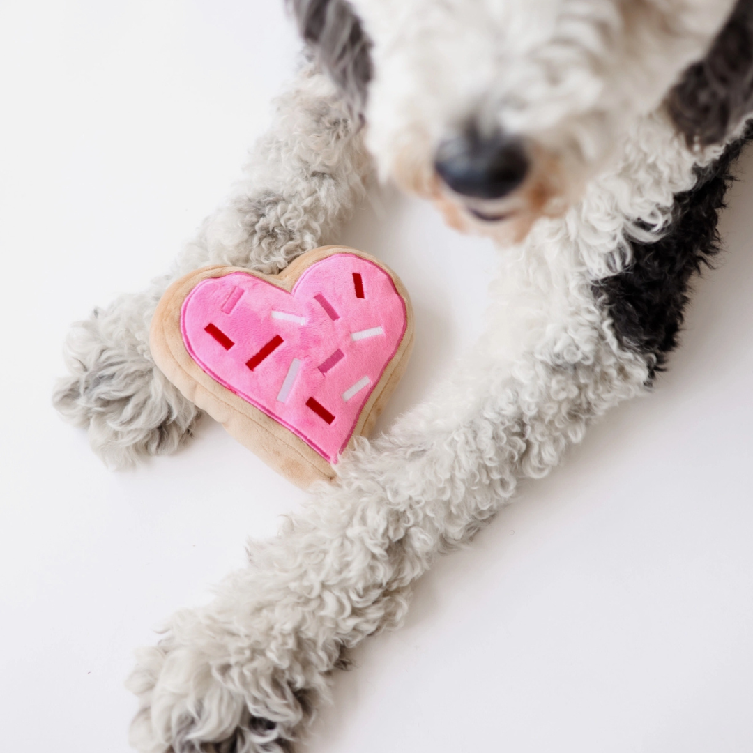 Coco & Pud Pink Heart Sugar Cookie Dog Toy