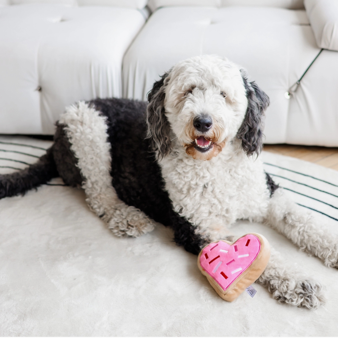 Coco & Pud Pink Heart Sugar Cookie Dog Toy