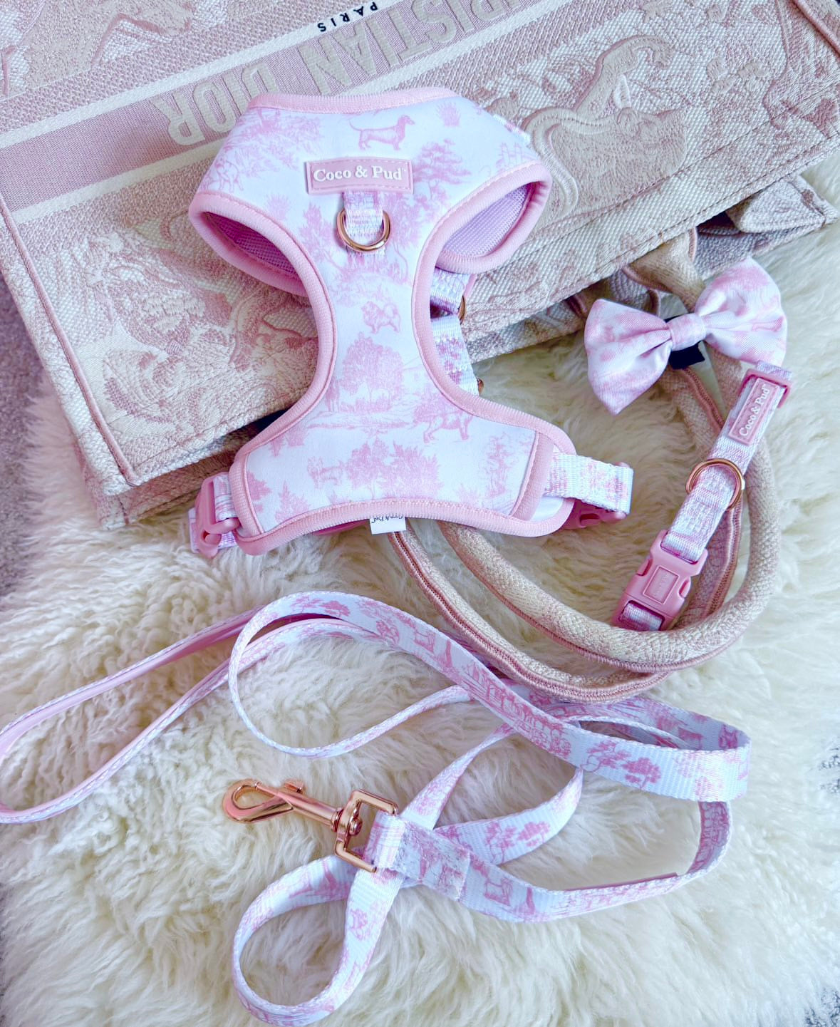 Toile de Chien Rose Dog Lead/Leash