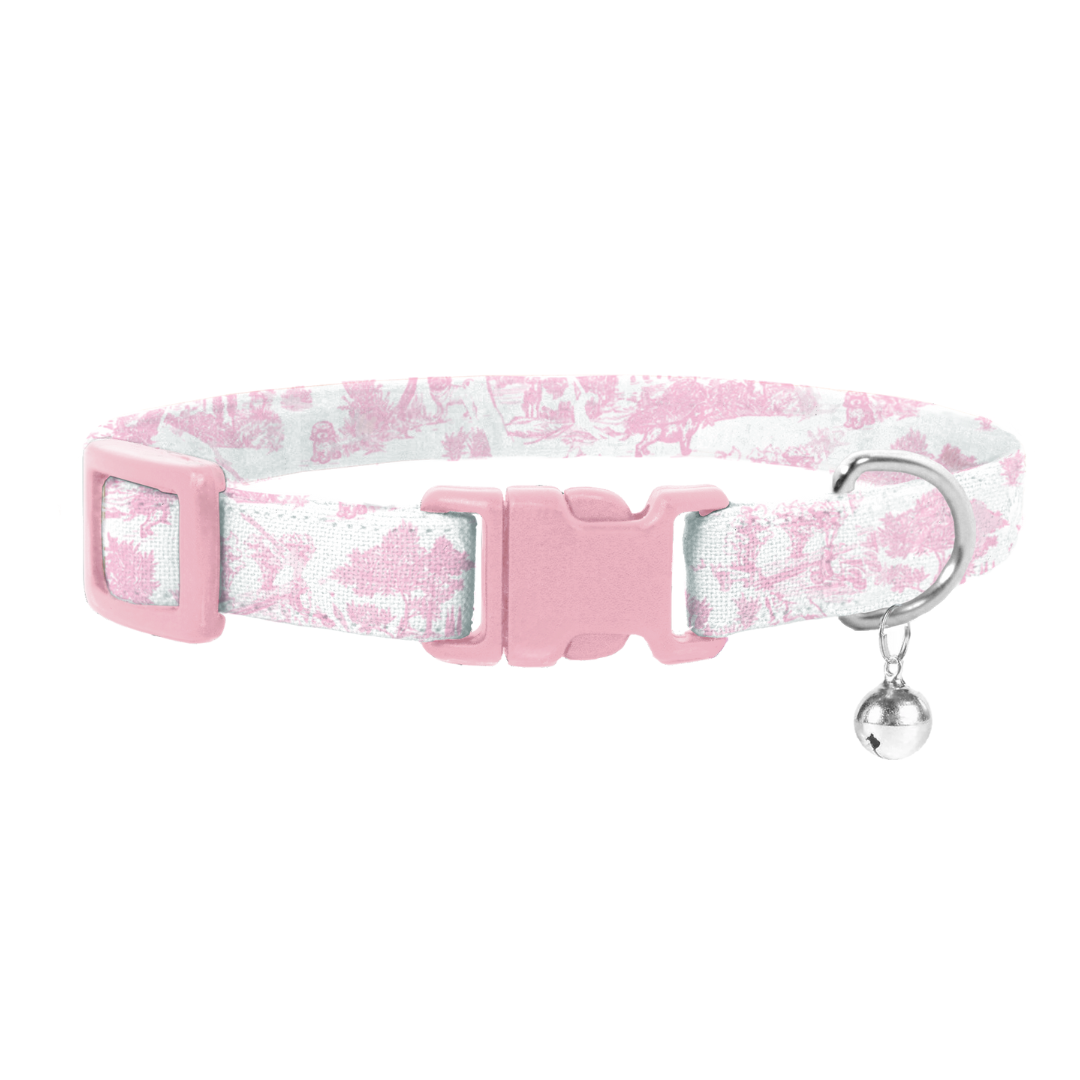 Coco & Pud Toile de Chien Rose Cat Safety Collar & Bell