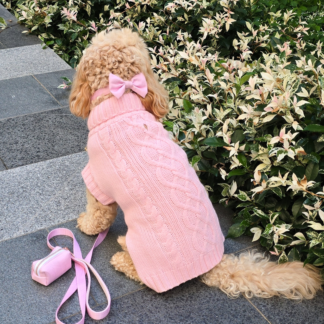 NEW! Coco & Pud Coco Cable Dog Sweater/ Dog Jumper - Blossom Pink