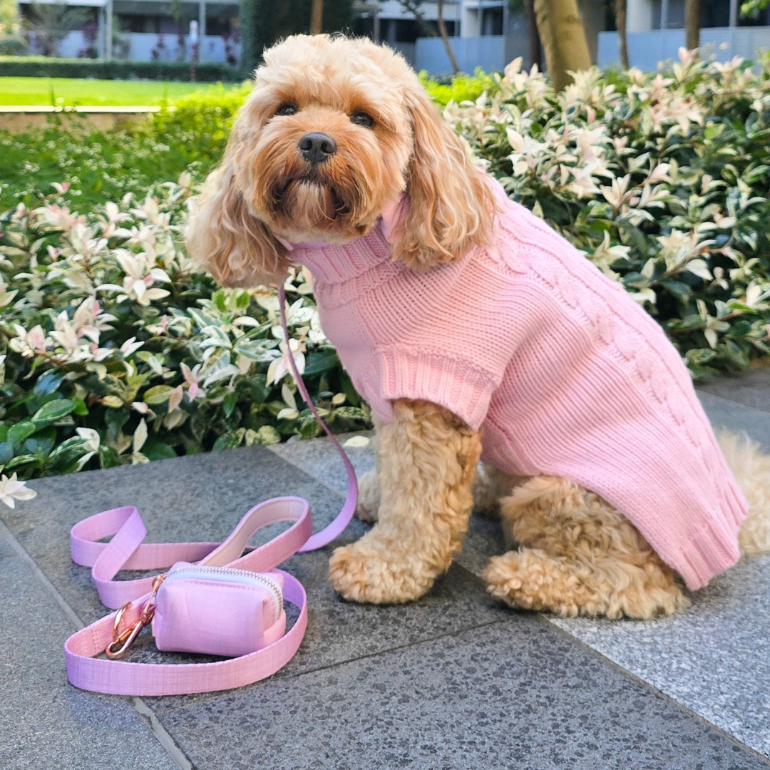 NEW! Coco & Pud Coco Cable Dog Sweater/ Dog Jumper - Blossom Pink
