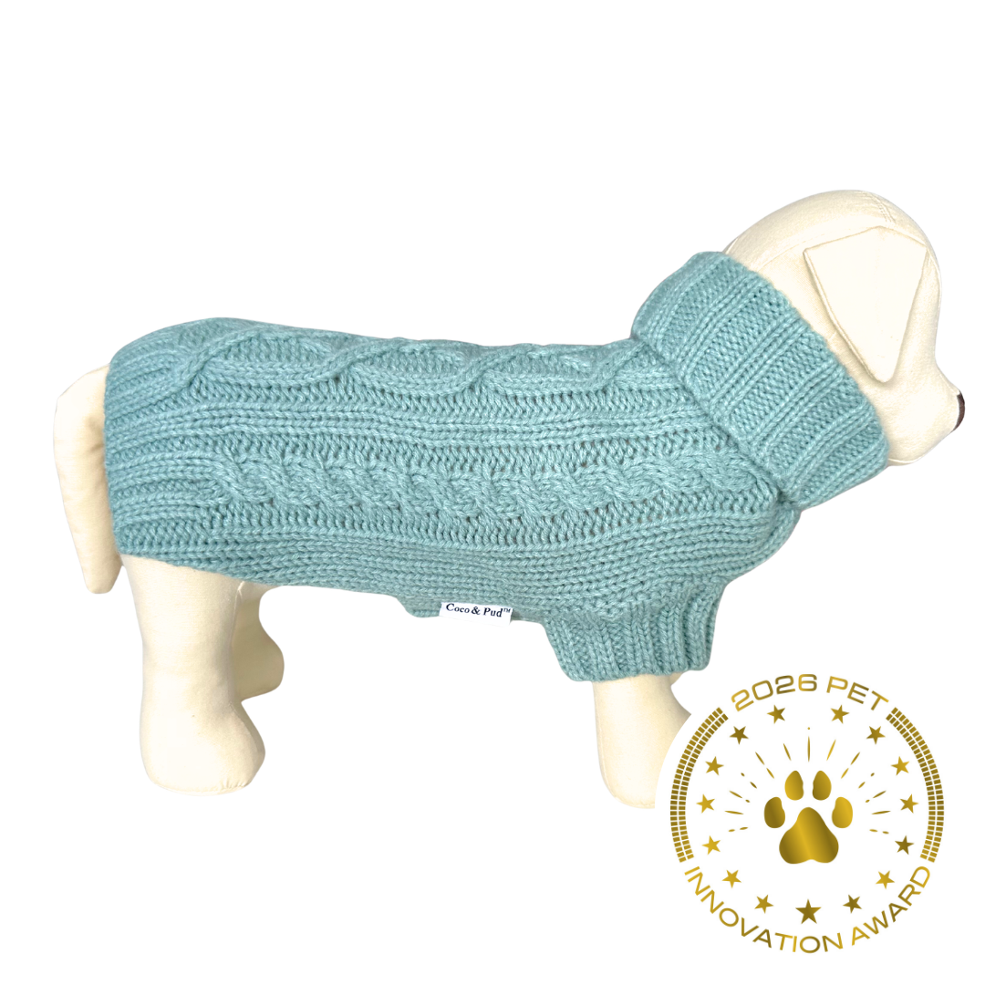 NEW! Coco & Pud Coco Cable Dog Sweater/ Dog Jumper - Mist
