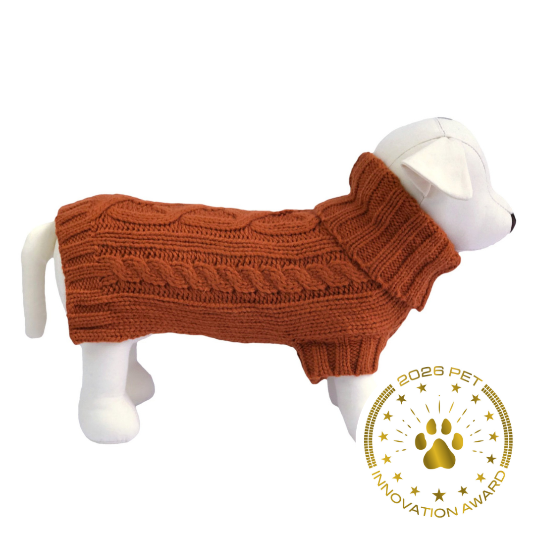 Coco & Pud Coco Cable Dog Sweater/ Dog Jumper - Sienna
