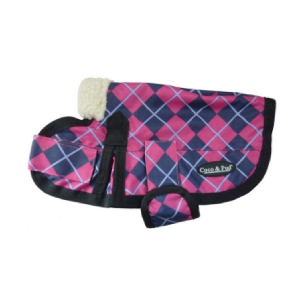 Waterproof Dog Coat 3009 - Pink Check - Coco & Pud