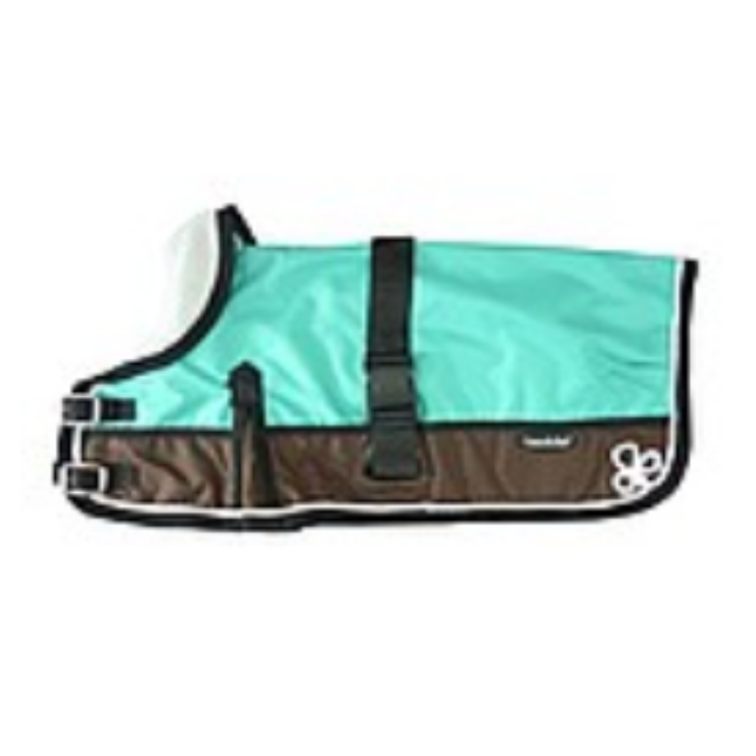Waterproof Dog Coat 3011-B Teal & Chocolate (For Big Dogs) - Coco & Pud