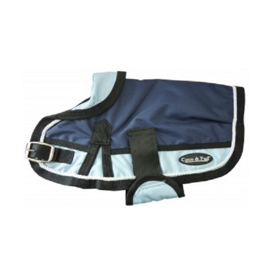 Waterproof Dog Coat 3022 - Light Blue/ Navy - Coco & Pud
